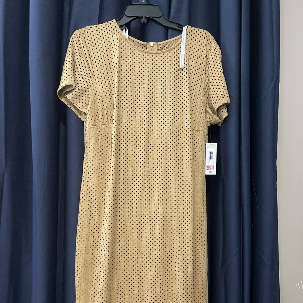 Bisou Bisou dress suede overlay material, slip underneath size 16w NWT